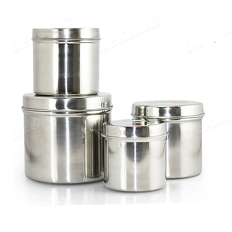 304 Stainless Steel Ointment Jar With Lid Alcohol Jar Cotton Ball Jar Cup Dressing Cup Ointment Gauze Bucket