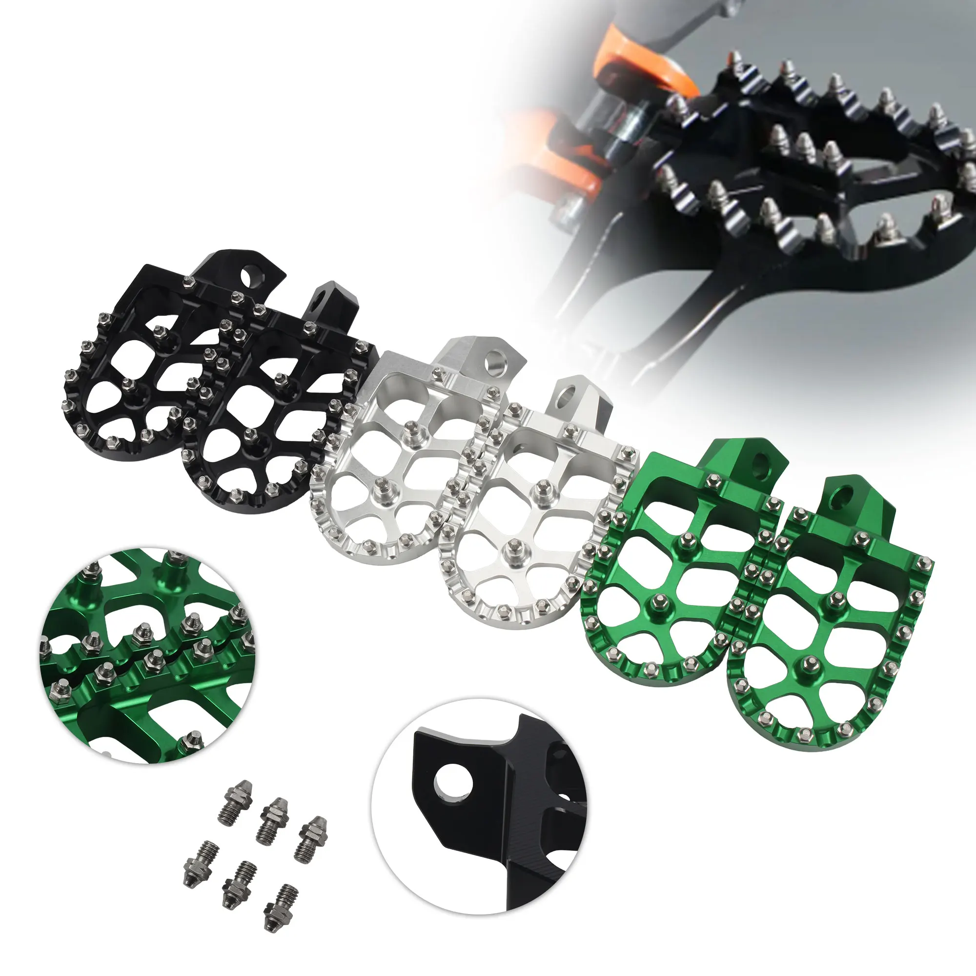 

Для Kawasaki KX 65 80 85 100 112 KX65 KX80 KX85 KX100 KX112 аксессуары для мотоциклов, подножки, подножки, подножки, подставки для педали