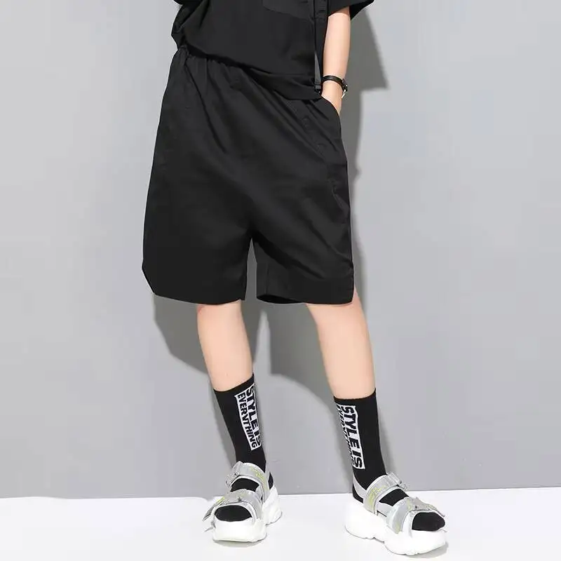 Ladies Shorts Summer New Classic Dark Elastic Waist Fashion Trend Loose Casual Pants
