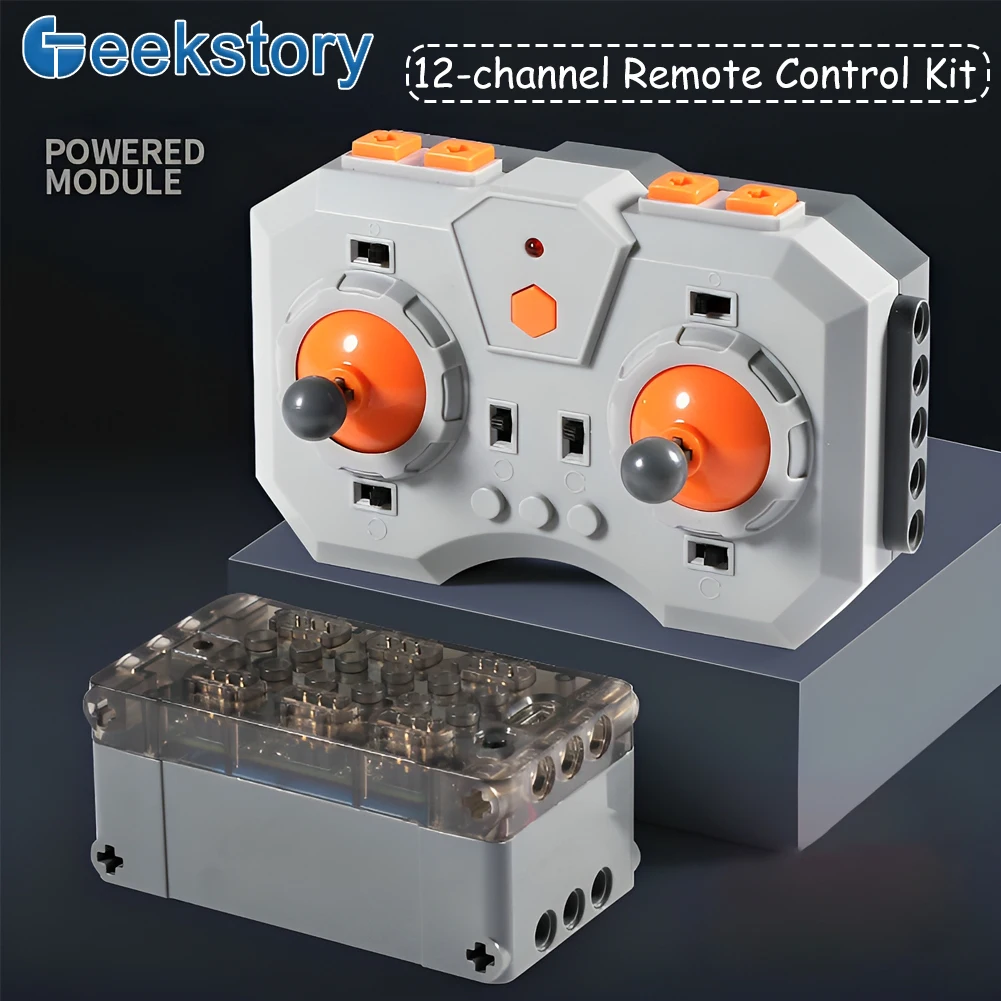 MOC Building Blocks 12 Channel Remote Control Lithium Battery Box Kit APP Control Program Speed Adjustable Powered Module