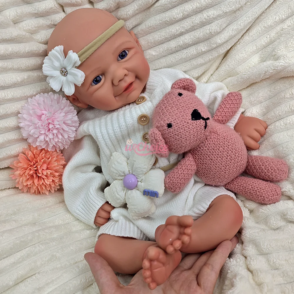 

17-дюймовая моющаяся силиконовая кукла-реборн Vivienne, реалистичная, как живая, для девочек/мальчиков, новорожденные куклы от художников, рождественские игрушки