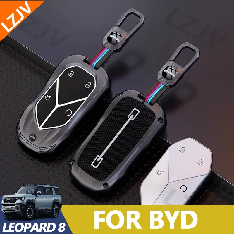 Zinc Alloy Car Key Case Cover For BYD Formula Leopard 5/8 Racing Style Custom Key Accessories