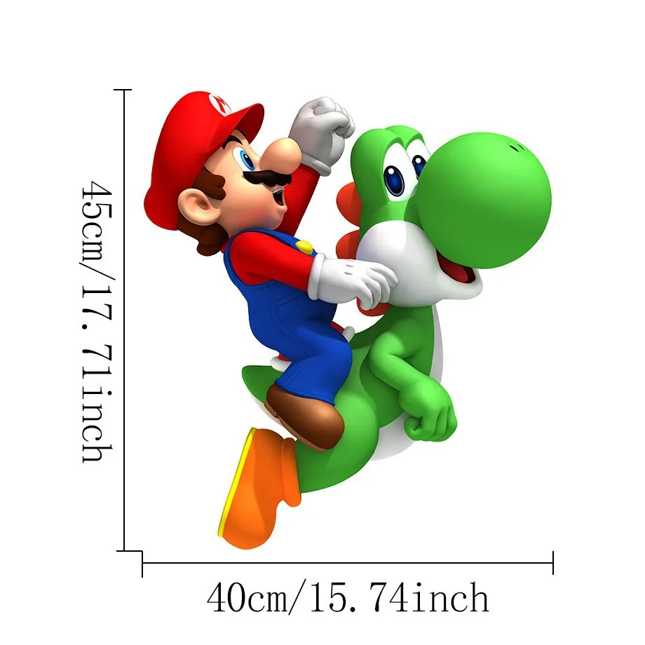Mario Bros Wall Stickers Kids Room Kindergarten Decorate Action Figure Toys Luigi Peach Cute Waterproof Sticker Gift