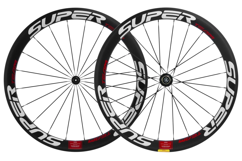 

SUPERTEAM Carbon Road Bicycle Wheelset Clincher 50mm Carbon Wheels Racing Bike With Superteam R13 Hub