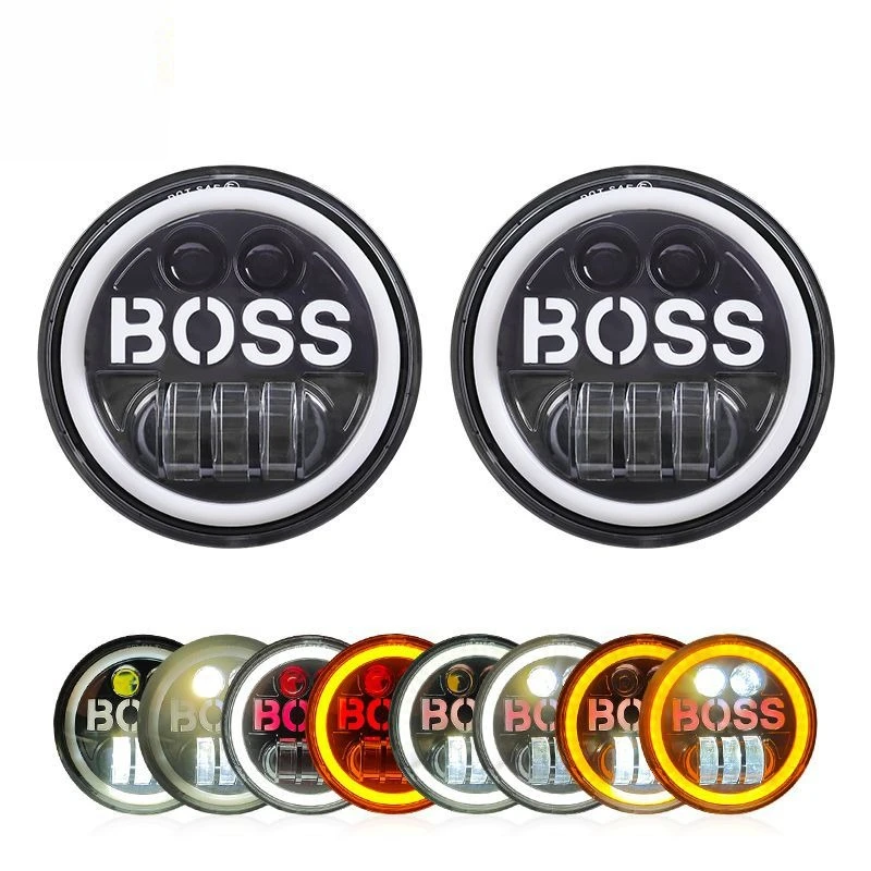 5.75 inches suitable for BOSS Harley Wrangler headlight modification car motorcycle SUV front photo modification