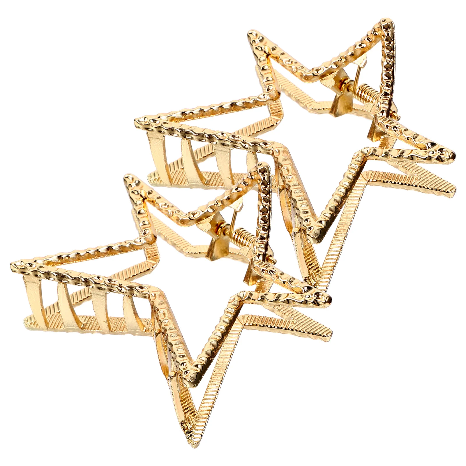 

2 Pcs Five-pointed Star Gripper Small Hair Clips for Women Girls Accessories Short Zinc Alloy Miss