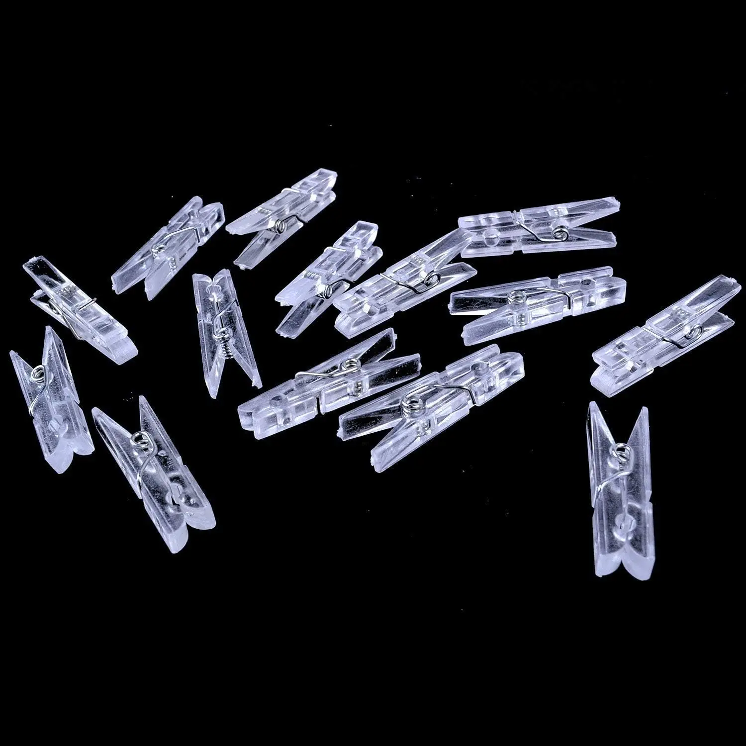 50 Pcs Mini Clear Clothespins Clip, Plastic Utility Paper Clip, Paper Photos Clip, Clothes Line Clips