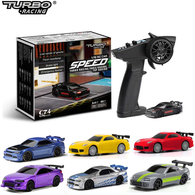 

Turbo Racing 1:76 C64 C73 C72 C74 Drift Remote Control Car With Gyro Radio Full Proportional RC Toys RTR Kit For Kids and Adults