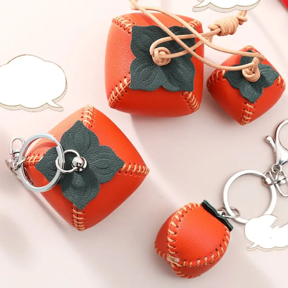 Portachiavi con pacchetto di materiali fai-da-te carino e carino, ciondolo con borsa di frutta fatta a mano, portachiavi creativo in pelle di pera da donna