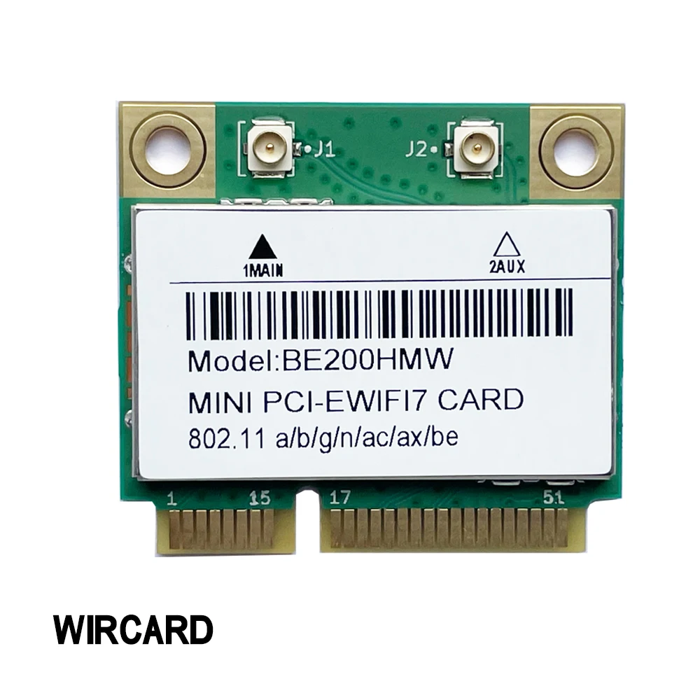 WIRCARD BE200HMW WIFI7 mini PCI-E 2.4G/5G/6G BE200 8774Mbps BT5.4 WIFI Card For Laptop