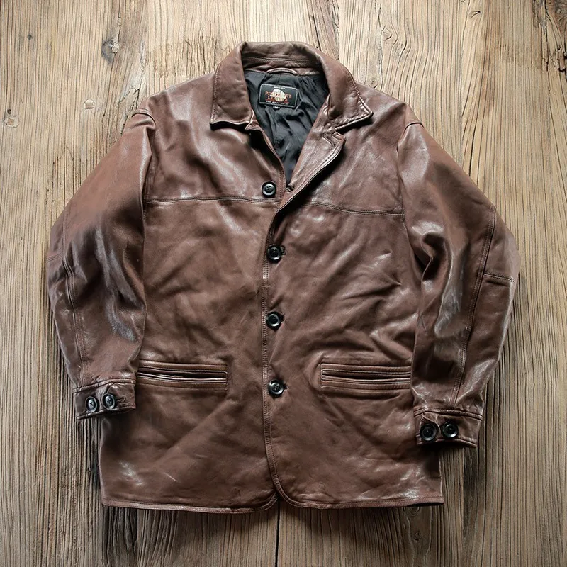 Wide-width casual leather for men heavy washed pleated cotton mid-length Dasi Gate clerk