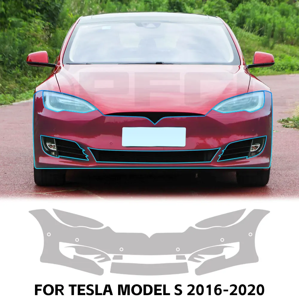 

For Tesla Model S 2016-2020 9Mil TPU Paint Protection Film Clear Bra Pre-cut PPF Car Body Anti-Scratch Resistant Invisible Cover