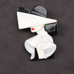 handmade fashion accessories acrylic cartoon women portrait brooches popular clothing bag accessories