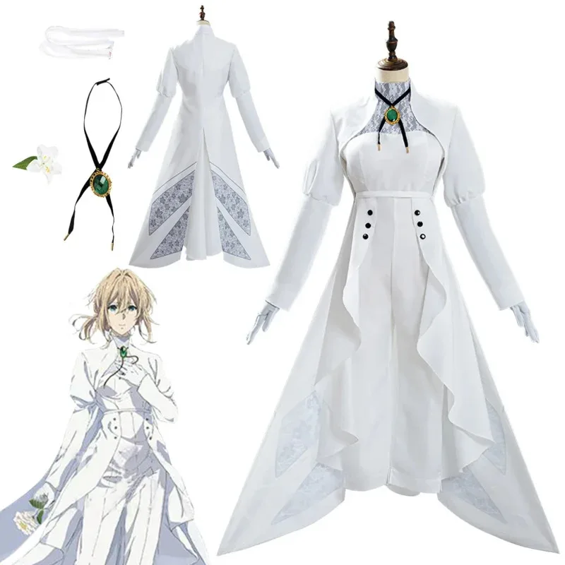 Nuevo 2026 ♥ Disfraz de Cosplay para Mujer, Atuendo de Fantasía de Anime Violet Evergarden, Collar de Disfraz, Disfraz de Halloween para Mujer Adulta ♥ ♥ ☆ ☆