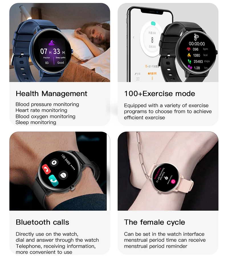 2024 Amazfit Smart Watch Ladies Full Touch Screen Sports Fitness Watche Waterproof Bluetooth Call Men Smartwatch For Android IOS