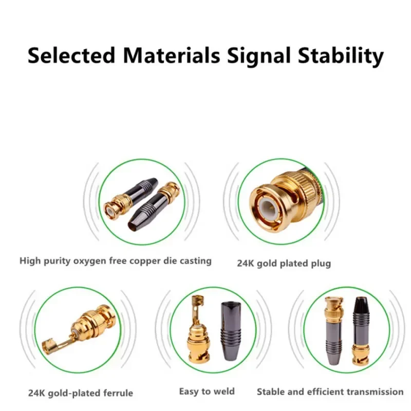 BNC Connector Q9 HD Welding Coaxial Cable Male Plug Audio Connectors For Surveillance Security CCTV Camera Monitor System Coax view 4