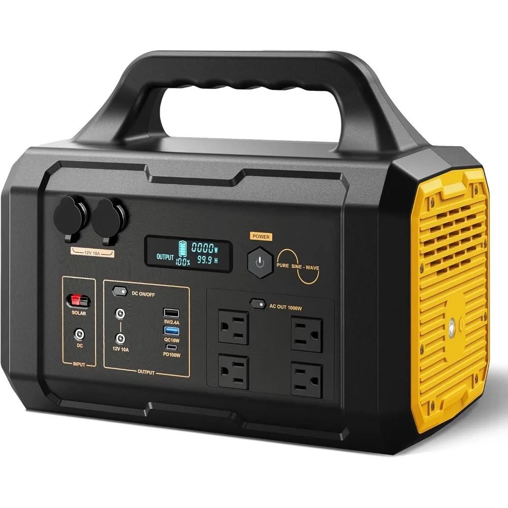 

Портативная электростанция 1024 Втч, аккумулятор солнечного генератора LiFePO4 (LFP) с розеткой переменного тока 120 В, быстрая зарядка, электрогенератор