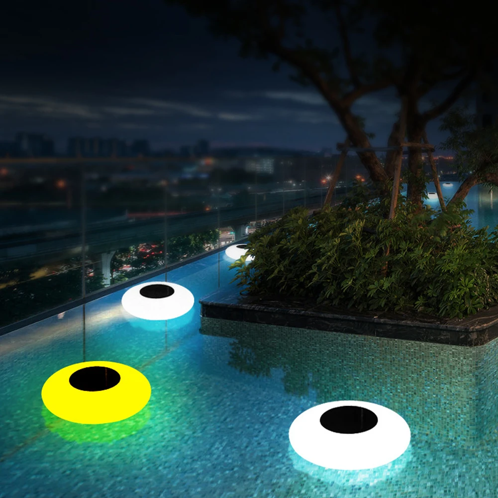 1pc Solar Floating Pool Lights, 16 RGB Colors Changing Solar Swimming Pool Light Outdoor Solar Garden Light for Patio Pool Yard