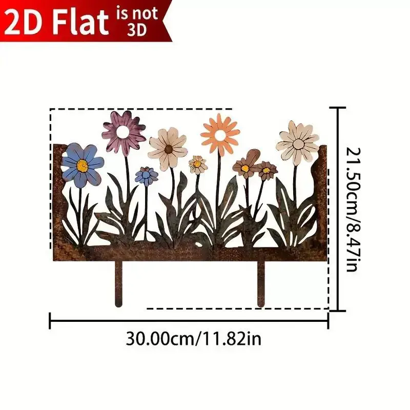 Small Fresh Pastoral Style Rusty Flower Stakes, Cute Creative Plant Floor Inserts, Outdoor Garden Gardening Ornaments