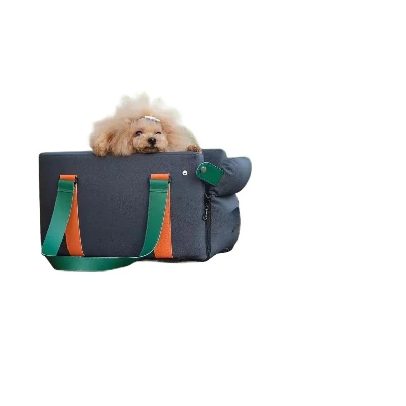 

Foldable Dog Car Seat Luxury Pet Booster Seat Puppy Car Control Console Seat, Travel Vacation Pet Strap Bed