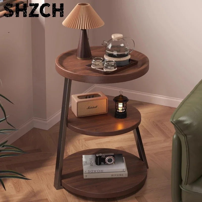 ‌Modern Minimalist Side Table, Spacious Multitier Storage Shelf, Creative Bedroom Nightstand, Stylish Home Accent Furniture