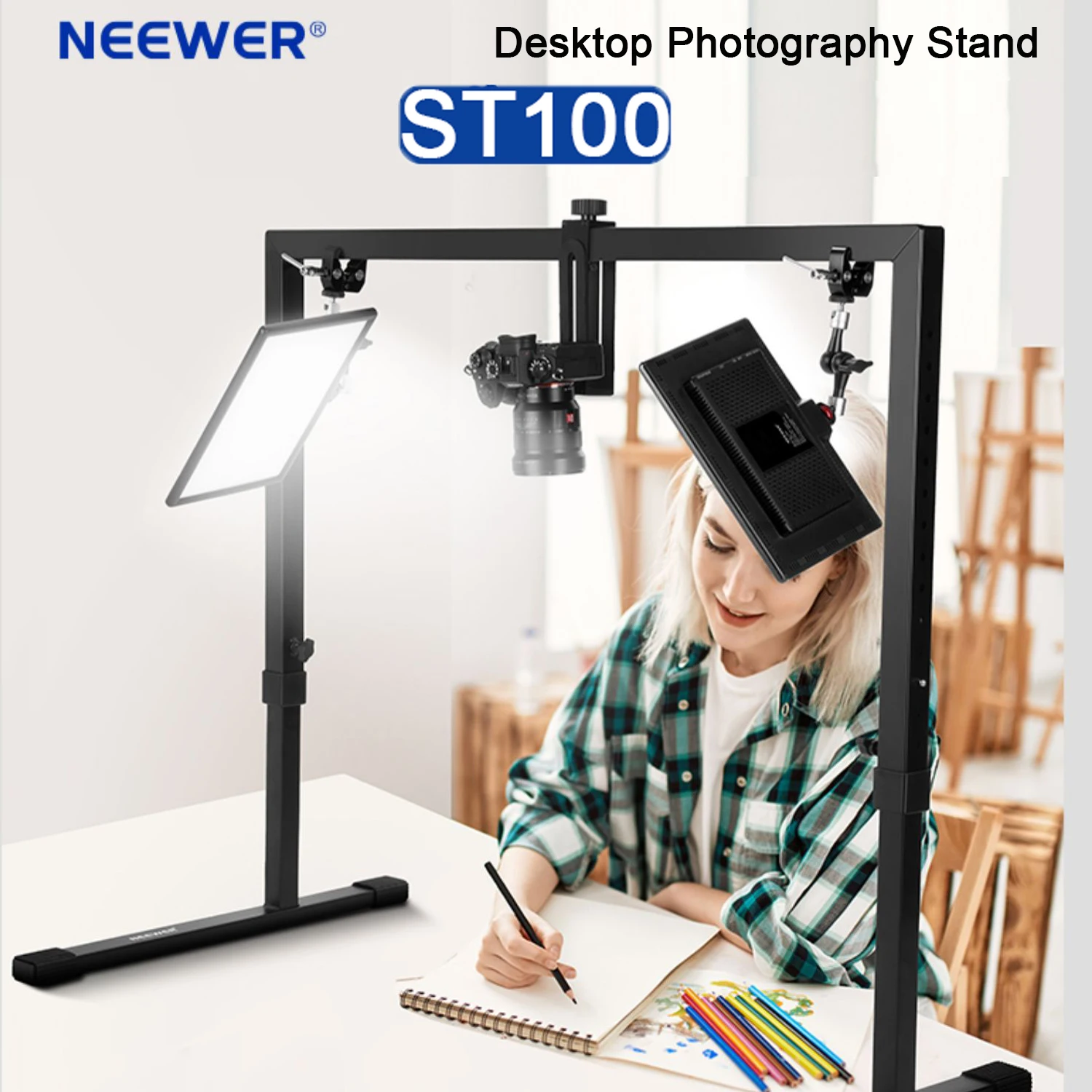 NEEWER ST100 Desktop Photography StandSupport DSLR Camera Laptop Video Light For Photo Video  for Youtube Ins Live Streaming