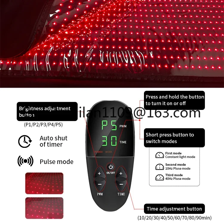 660nm 850nm Customized Full Body Red Light Therapy 2560pcs LEDs Triple Chips Infrared Led Red Light Therapy Sleeping Bag