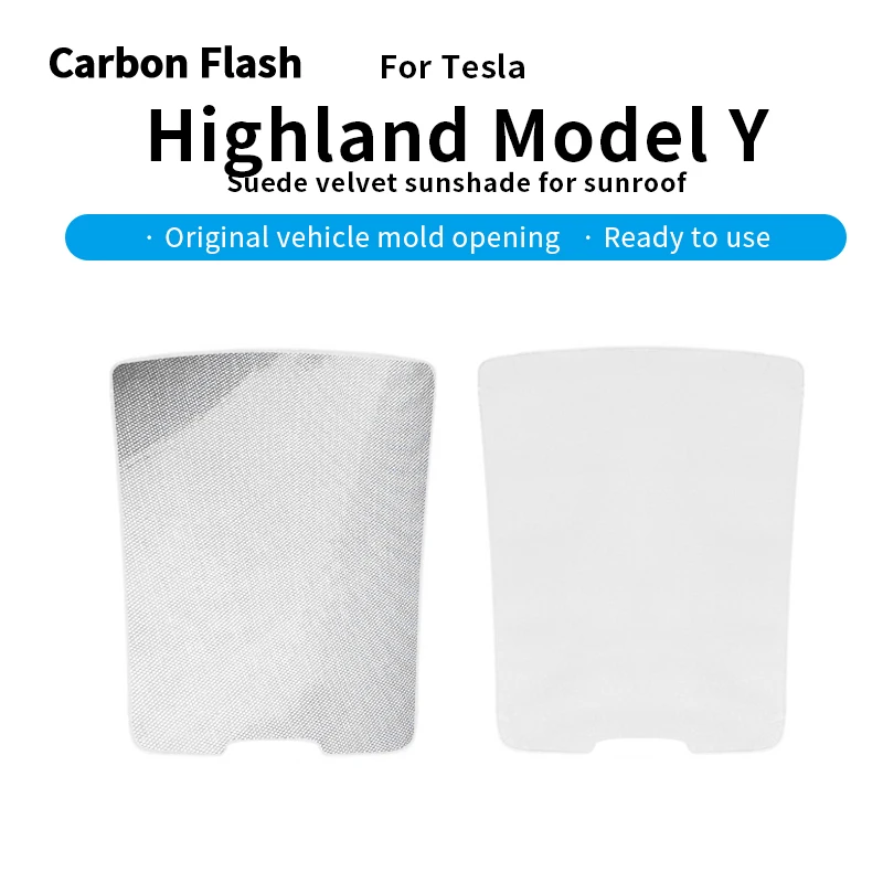 

Карбоновая вспышка для Tesla 2025 Model Y, силиконовый замшевый люк на крыше, солнцезащитный козырек, теплоизоляция для крыши автомобиля, серый
