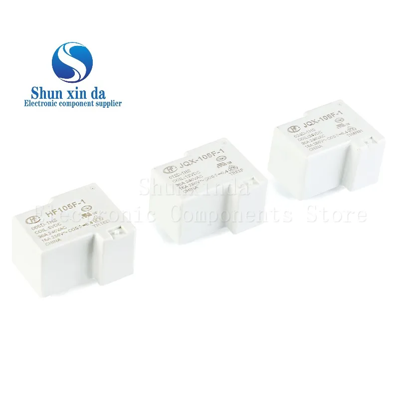 1PCS HF105F-1 JQX-105F-1 005D-1HS 012D-1HS 024D-1HS 30A 5V 12V 24V DC 4Pin Power Relay HF105F JQX-105F