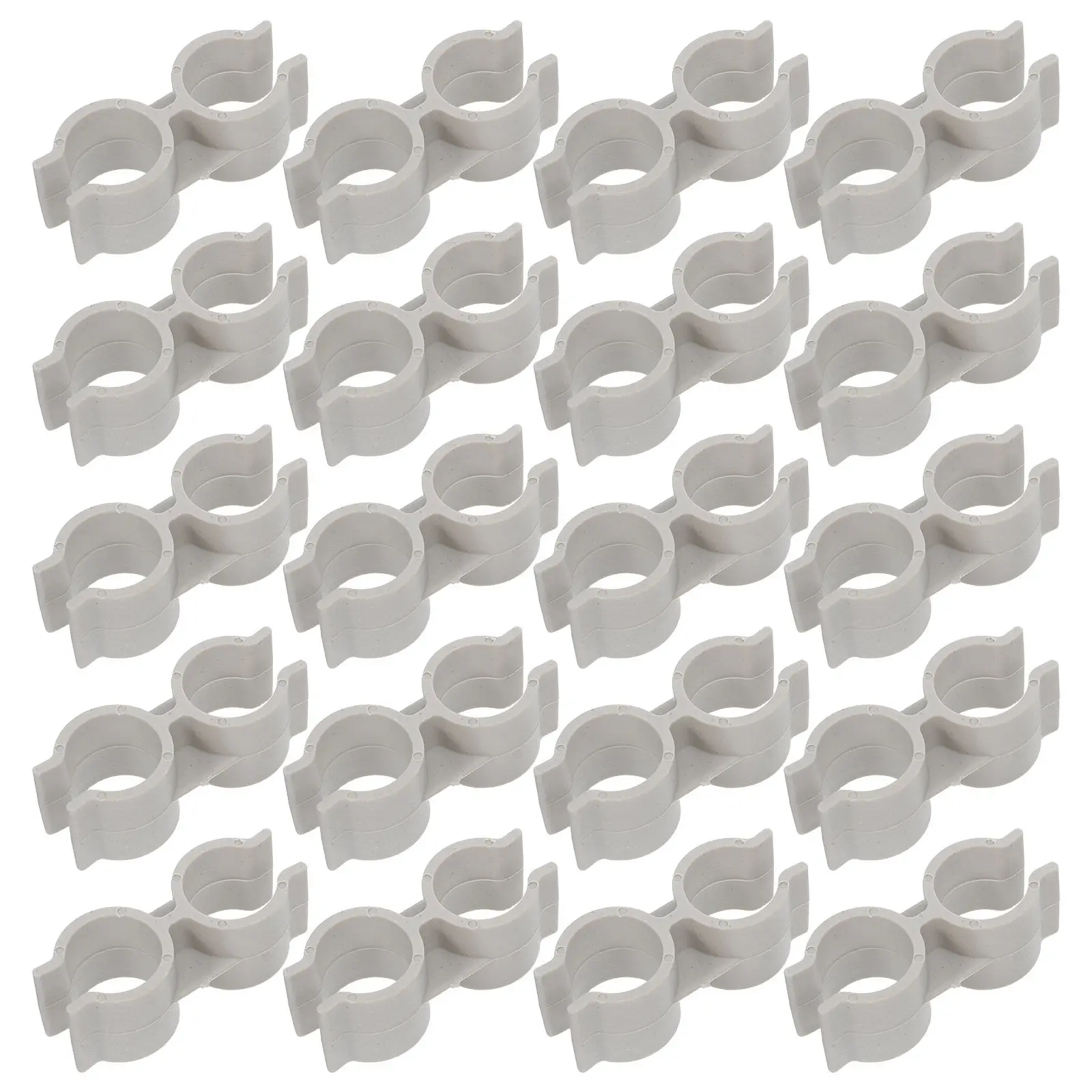 20Pcs Dustpan Broom Link Plastic Clamp Double Port Clamp Stable Fastener for Home Office Warehouse Cleaning Pipe Connector