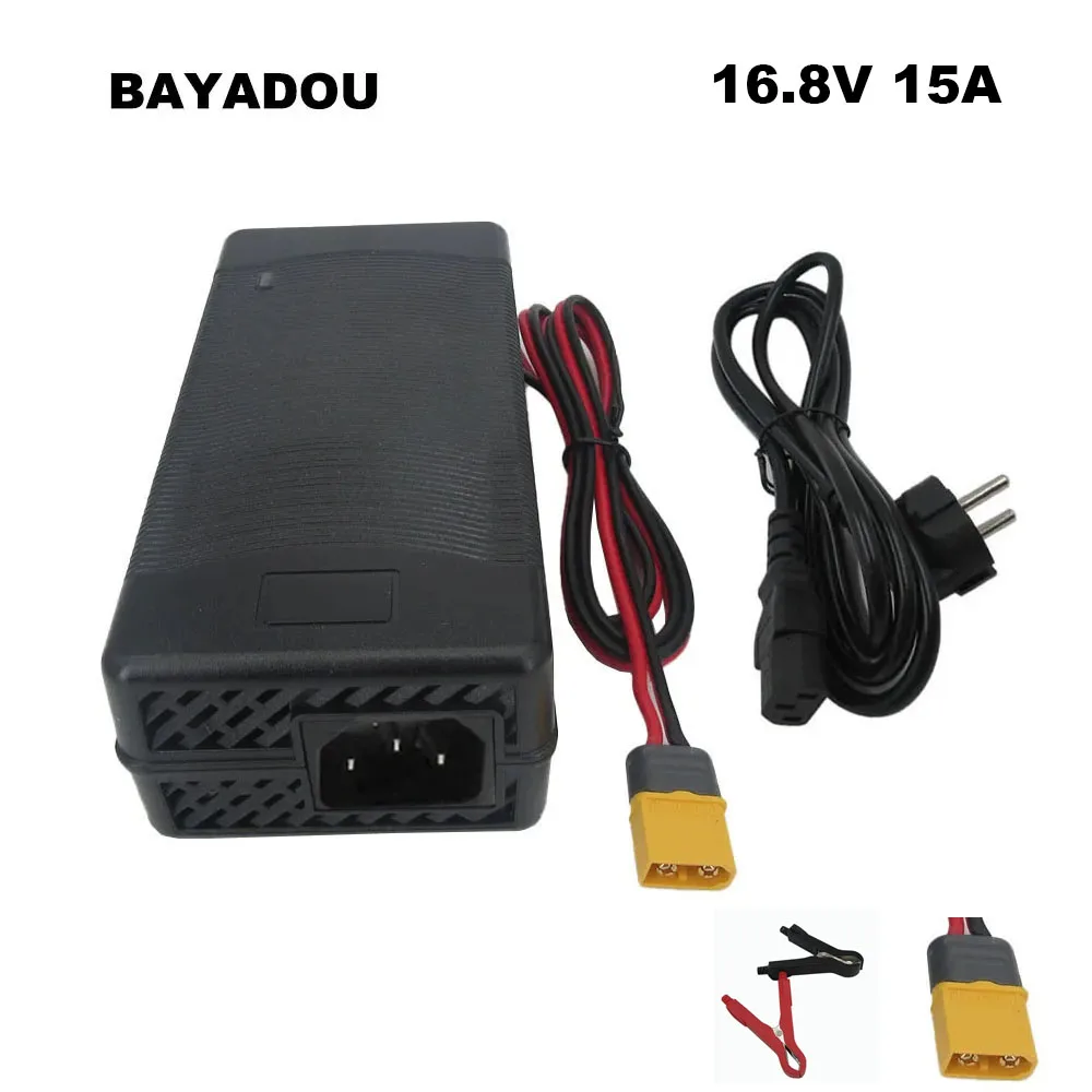 16.8V 15A Lithium Battery Charger XT60 14.4V 14.8V 4S Li-ion 18650 Power Supply System Solar Car LFP Energy Storage Charger XT90