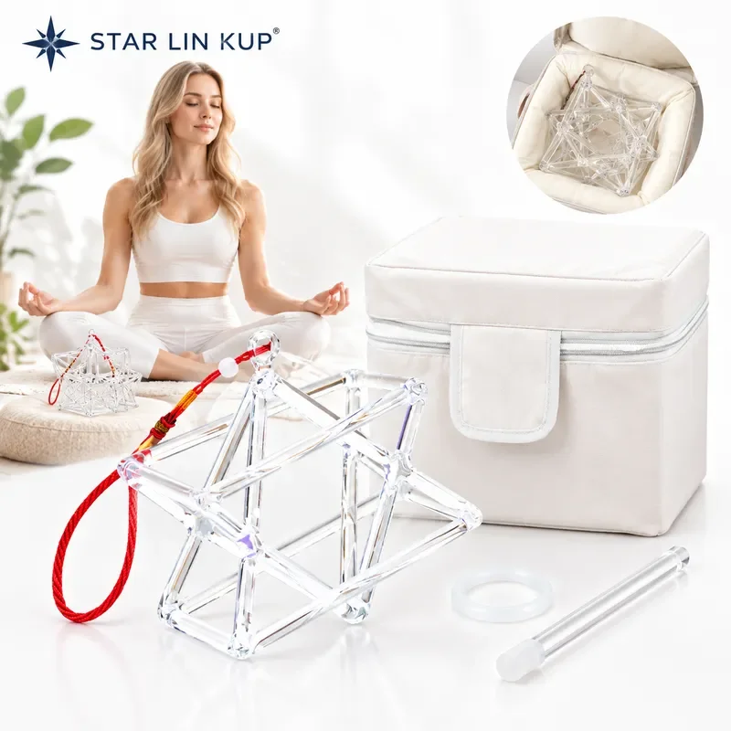 STAR LIN KUP Clear Quartz Merkaba Pyramid Crystal Singing Bowl for Chakra Healing Sound Therapy Meditation High Quality with
