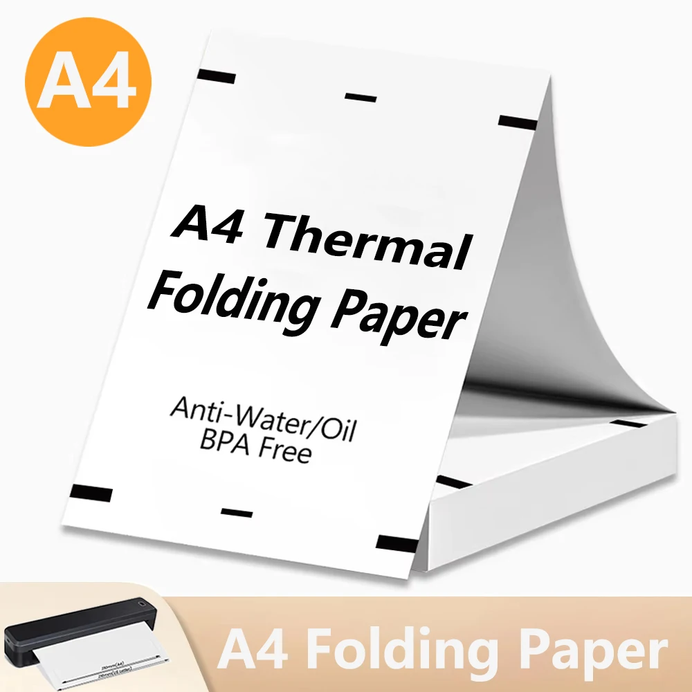 A4 Printer Thermal Paper 210mm Folding Paper For A4 Portable Thermal Printer Multifunctional Folded Paper For Photo Word PDF
