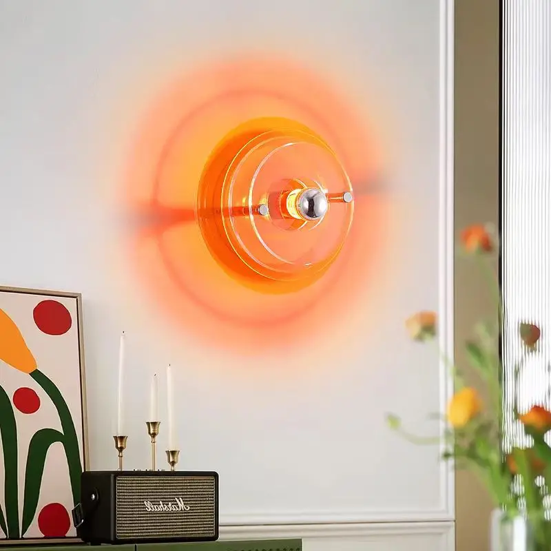 

Antique Bauhaus Wall Lighting UFO Orange Green Red Colored Brown Decorative Sconces Bedroom Living Room Atmosphere LED LampS