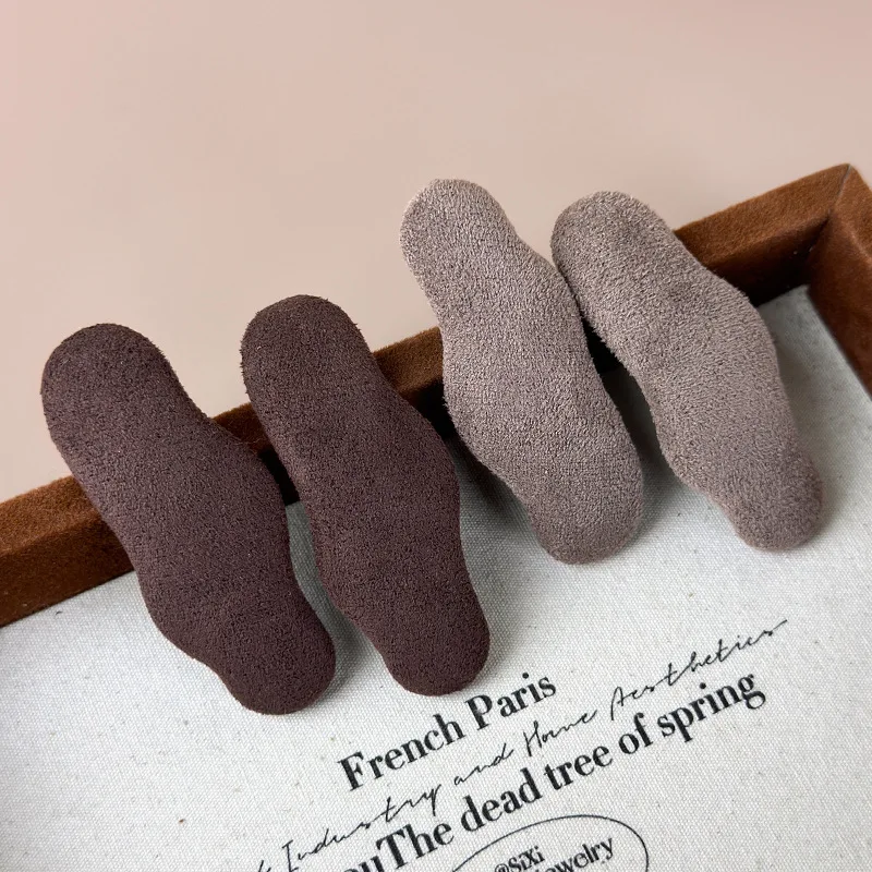 Autumn Winter Suede Texture Wave Duckbill Clip Solid Color Simple Cloud Side Clip BB Clip Hair Clip