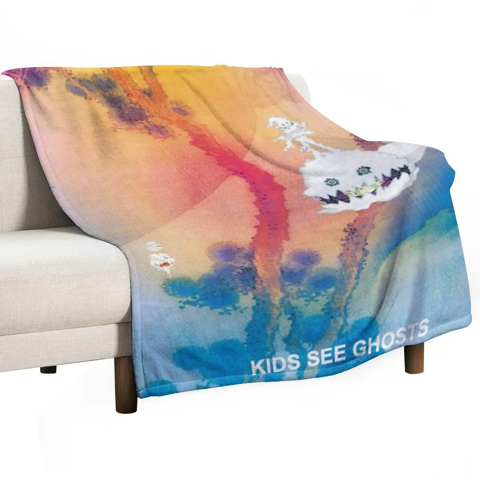 

KIDS SEE GHOSTS MERCH Throw Blanket Soft Plaid decorative Sofa Luxury Blankets