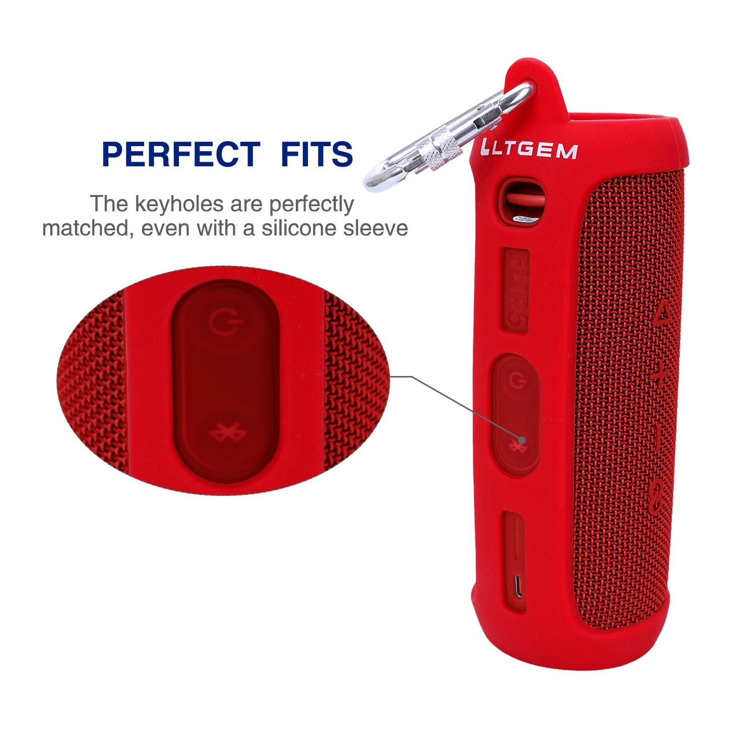 LTGEM Silicone Case Compatible with JBL FLIP 5 Waterproof Portable Bluetooth Speaker, Hard Shell Travel Carrying Storage