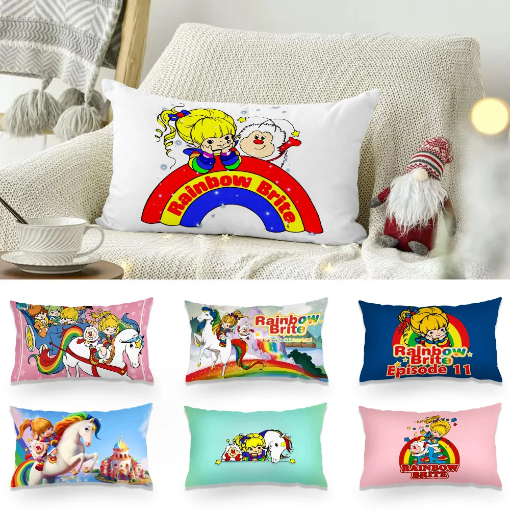 Double-sided Printing Rectangle Pillow Cute R-Rainbows B-Brite Case Bedside Pillowcase Sofa Cushion Cover Room Home Decoration