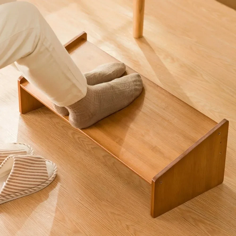 Office Footstool Bathroom Footstool Bamboo Product Sloping Small and Flexible Large Stool Adjustable Foot Pedal Under The Table