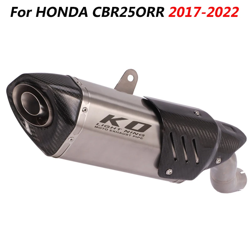 

Slip On Motorcycle Middle Connect Pipe And Exhaust Muffler Titanium Alloy Exhaust System For HONDA CBR250RR 2017-2022