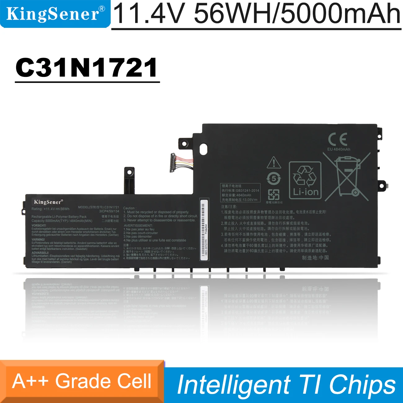 KingSener C31N1721 Laptop Battery For ASUS E406SA E406MA L406SA L406MA Series 0B200-02830100 11.4V  5000mAh