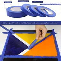 Blue Painters Tape, 1/2 inch,3/4 inch,1 inch,2 inch, Multi Size Painting Masking Tape, Clean Release Paper Tape for Home 4