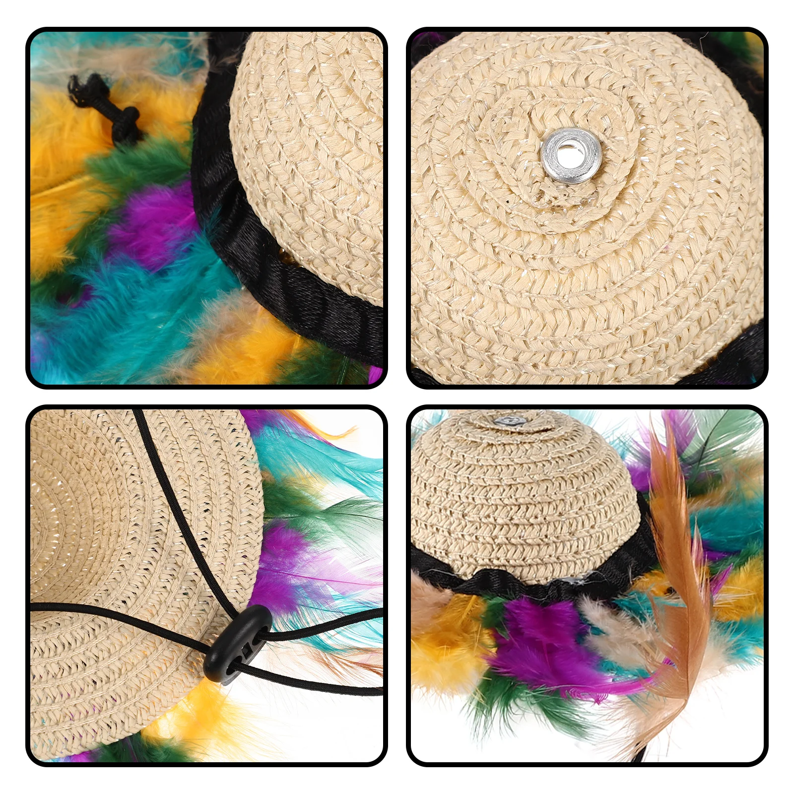 

Stylish Pet Hat Adjustable Size Durable Straw Material Halloween Costume Cat Dog Decorative Accessory Party Festival Outfit