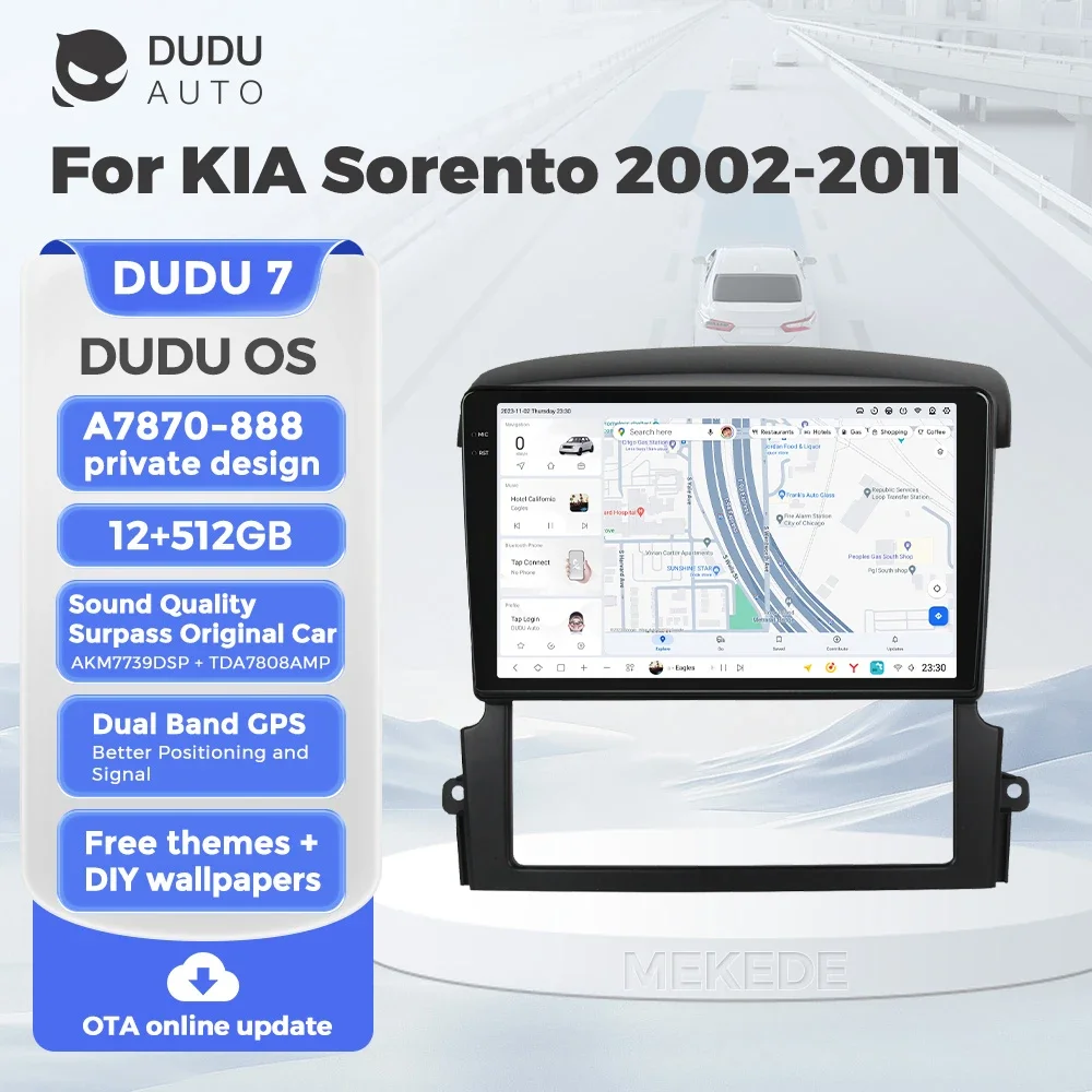 DUDU7 2K Screen DSP Android 13 Car Radio Stereo Multimedia Player For Kia Sorento BL 2002-2011