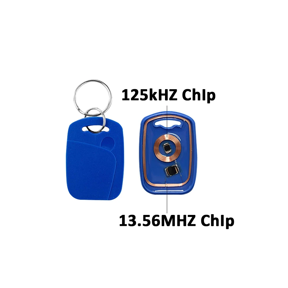 5/10PCS IC+ID CUID Rewritable Composite Key Tag Keyfob Dual Chip Frequency RFID 125Khz Variable Writable Copy EM4305+13.56Mhz