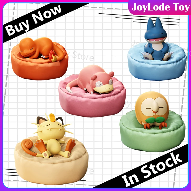 In Stock New BKM Anime Figures Leisure time Series Blind box Meowth Gonbe Charmander Figure Cute doll Collection Model Toys Gift