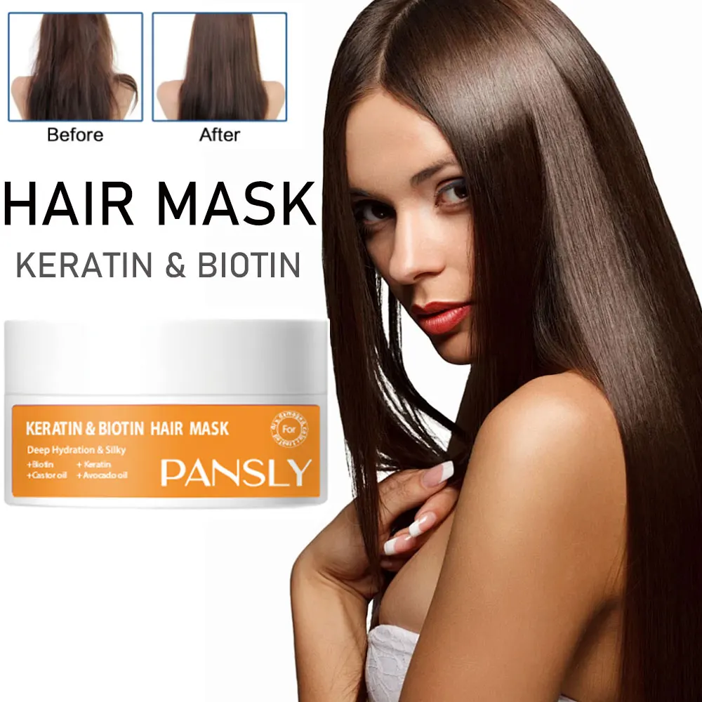 

Keratin Hair Mask Repair Dry Damage Smooth Soften Frizzy Anti Hair Loss Nourishing Scalp Treatment Shiny Straighten Hair Care