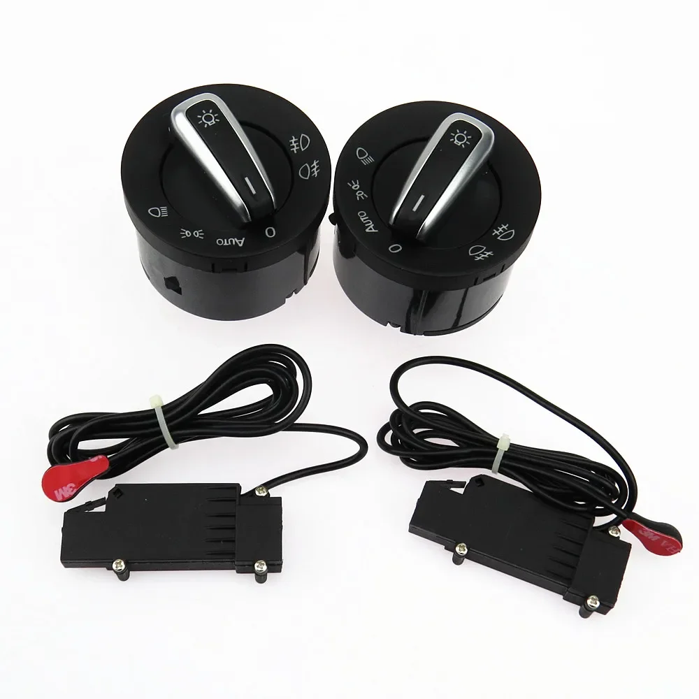 

2Set 5ND941431B Chrome Headlight Switch Controller For VW Golf Jetta MK5 MK6 Passat B6 B7 CC Touran Caddy Tiguan 5ND 941 431B