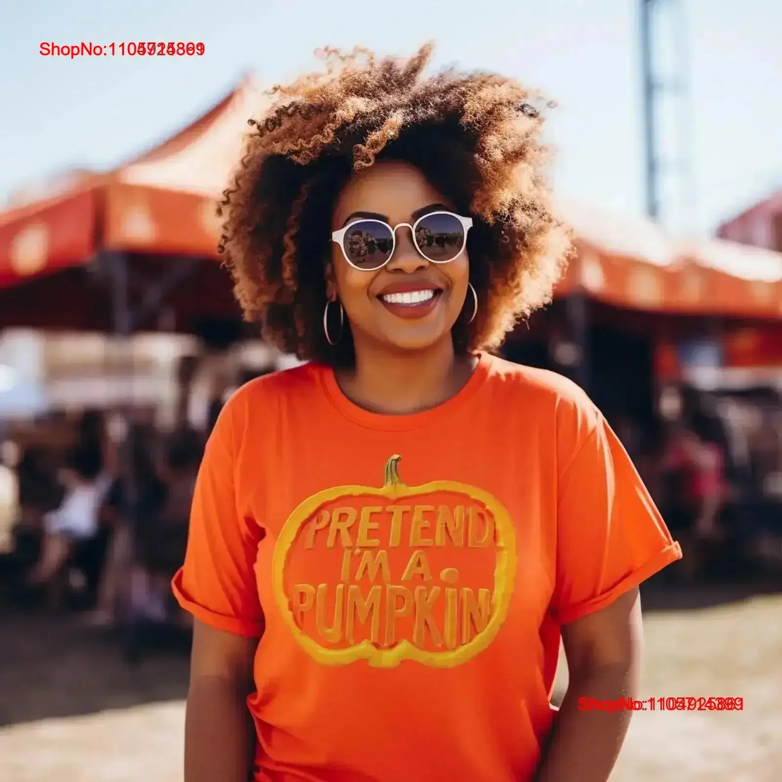 Pretend I'm a Pumpkin Halloween T Shirt Funny Design vintage Washed Slightly Casual designer clothes fashion Soft Breathable
