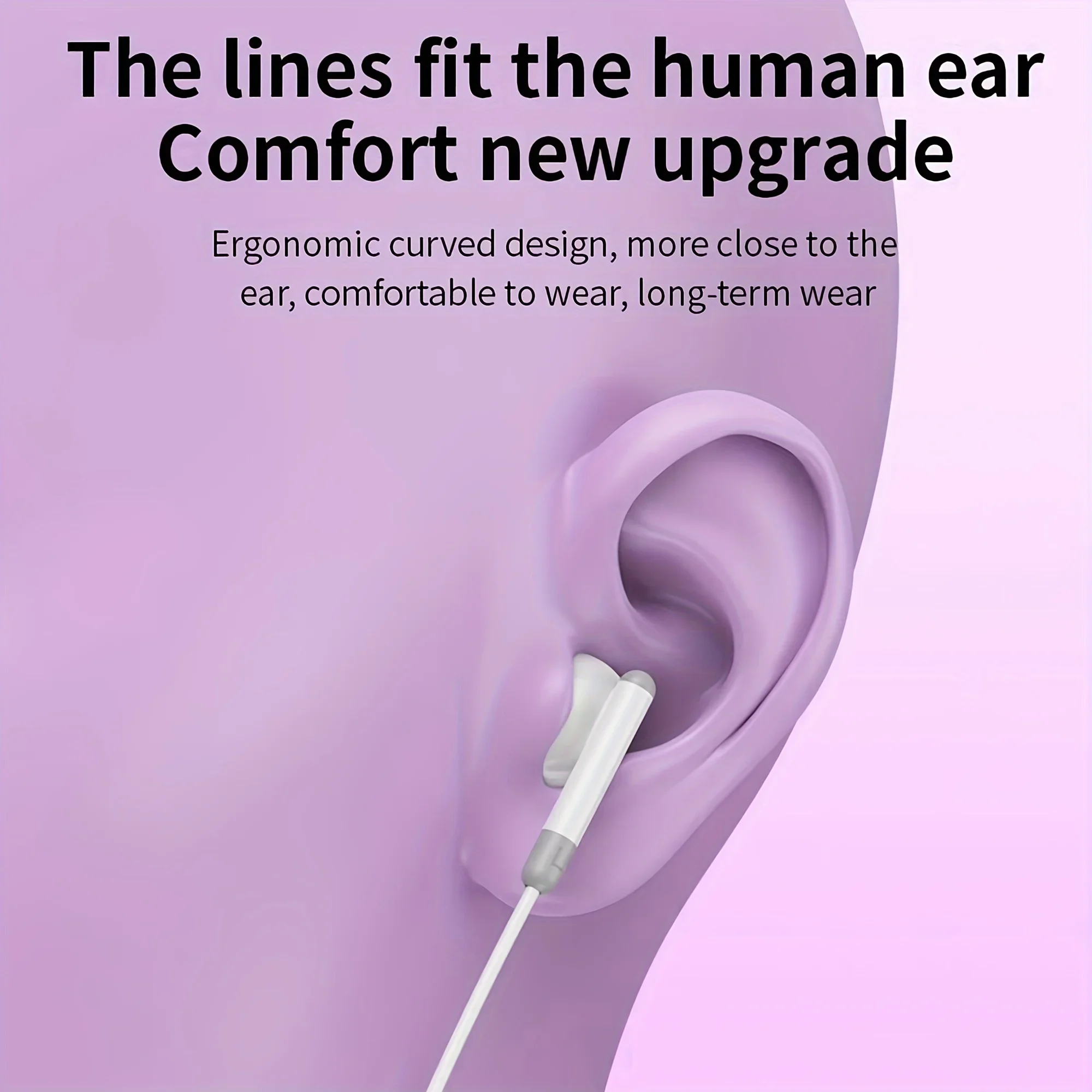 HIfi Headphones For Apple iPhone 15 Pro Max Half-in-Ear With Microphone Wired Earphone For Samsung Huawei Xiaomi USB-C Earphones image 5